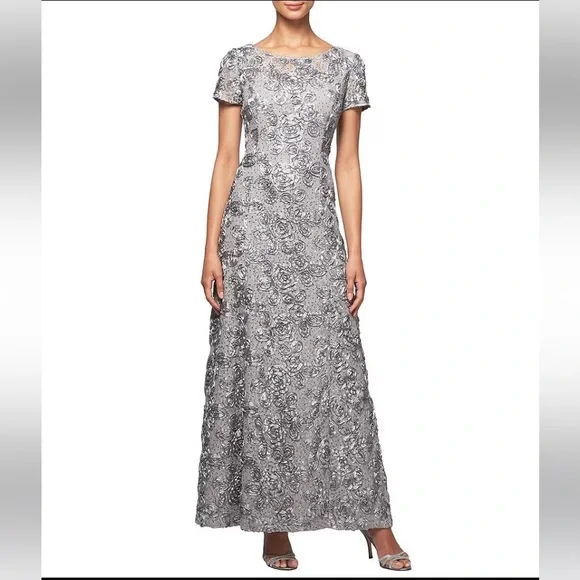 alex evenings floral embroidered dress Alex Evenings Regular